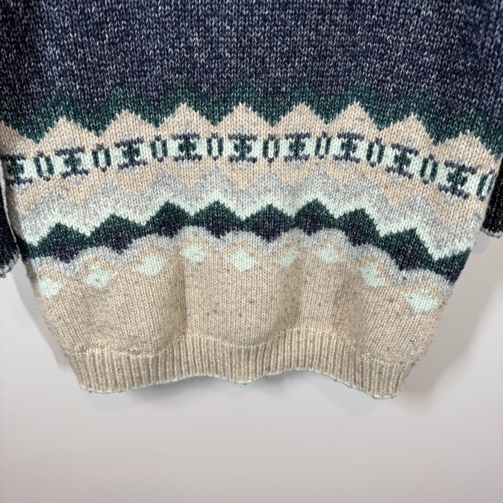 Victoria's Secret Cozy Cabin Tunic Fair Isle Sweater Small Wool Alpaca Navy Blue - Picture 7 of 11